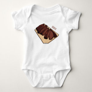 Beef brisket cartoon illustration baby bodysuit