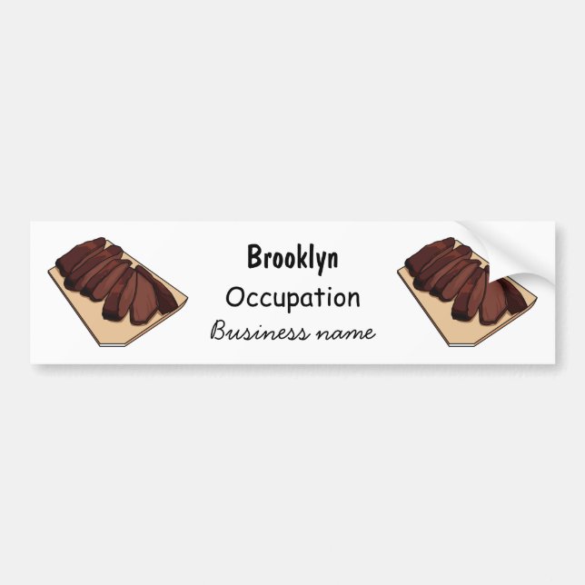 Beef brisket cartoon illustration bumper sticker (Front)