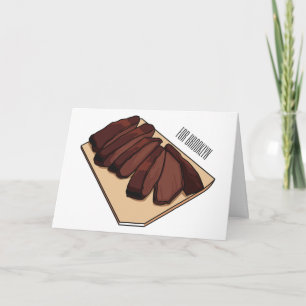 Beef brisket cartoon illustration  card