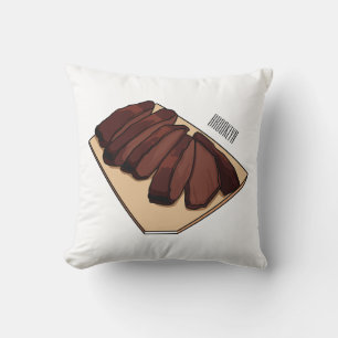 Beef brisket cartoon illustration  cushion