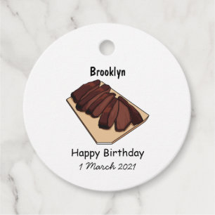 Beef brisket cartoon illustration favour tags