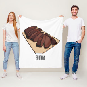 Beef brisket cartoon illustration fleece blanket