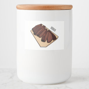 Beef brisket cartoon illustration  food label