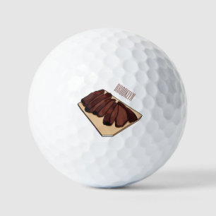 Beef brisket cartoon illustration golf balls