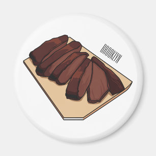 Beef brisket cartoon illustration  magnet