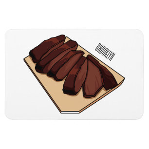 Beef brisket cartoon illustration magnet
