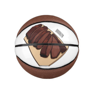 Beef brisket cartoon illustration mini basketball