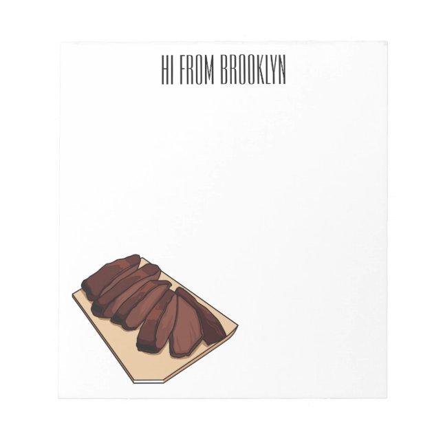Beef brisket cartoon illustration  notepad (Front)