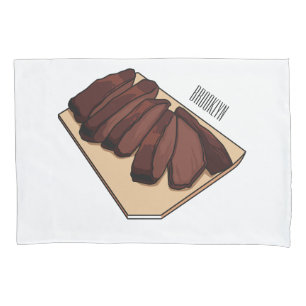 Beef brisket cartoon illustration  pillowcase