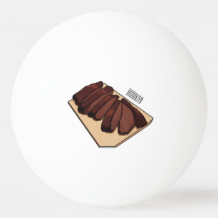 Beef brisket cartoon illustration ping pong ball