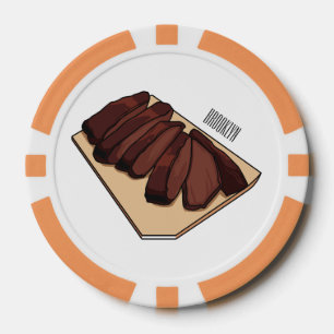 Beef brisket cartoon illustration poker chips