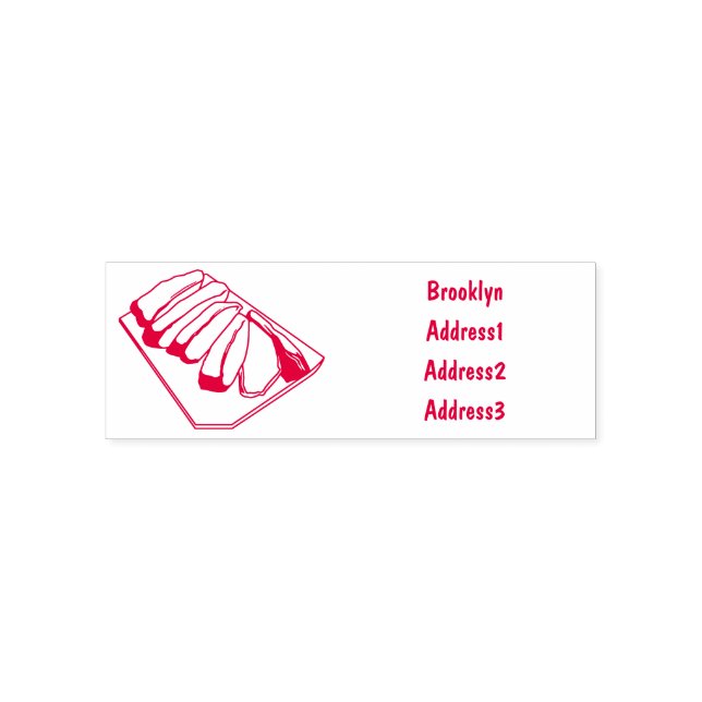Beef brisket cartoon illustration self-inking stamp (Design)