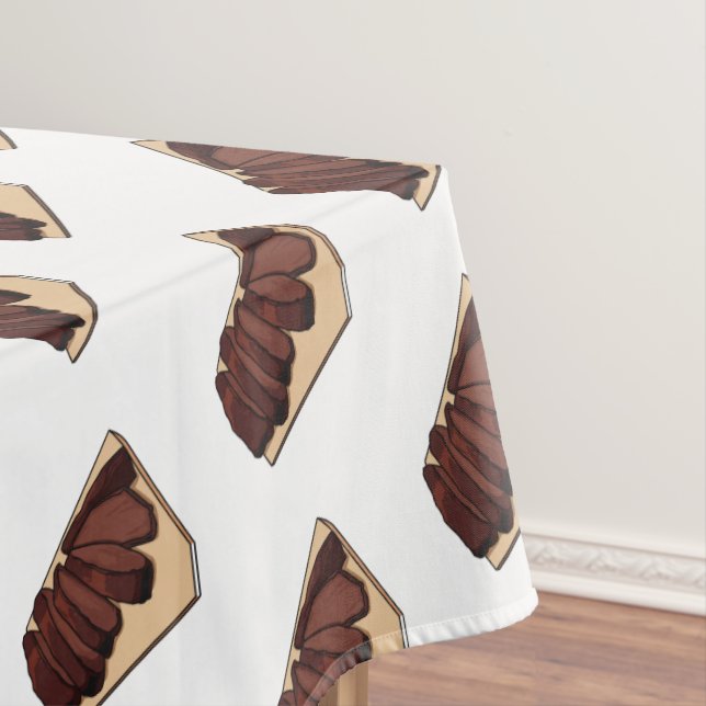 Beef brisket cartoon illustration  tablecloth (In Situ)