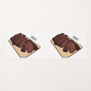 Beef brisket cartoon illustration yoga mat
