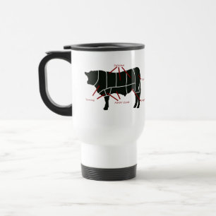 Beef Butcher Chart - Tasty Delicious Yummy Beef! Travel Mug