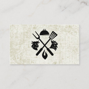 Beef Diagram BBQ Utensils   Beef Chicken Business Card