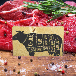 Beef Diagram   Butchers Knife Business Card