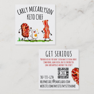 Beef Egg Bacon Keto Personal Chef Catering Company Square Business Card
