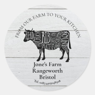 beef farmer marketing produce dairy farmer classic round sticker