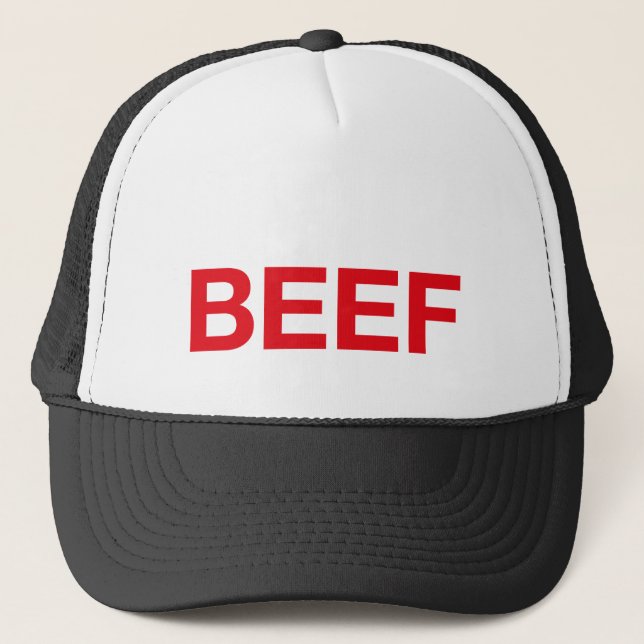 BEEF fun slogan trucker hat (Front)