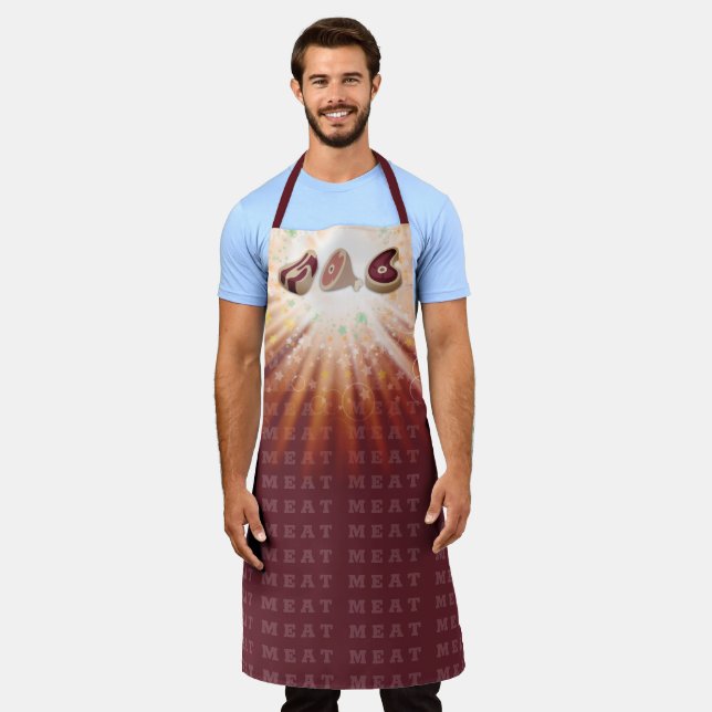 beef ham pork steak meat lovers cooking grilling a apron (Worn)