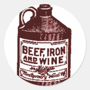 Beef, iron and wine classic round sticker