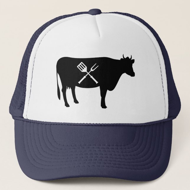 Beef King of Meats Food Lover  Trucker Hat (Front)