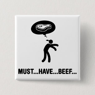 Beef Lover 15 Cm Square Badge