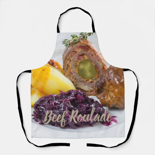 Beef Roulade with potatoes and red cabbage kitchen Apron (Front)