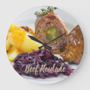 Beef Roulade with potatoes and red cabbage kitchen Large Clock