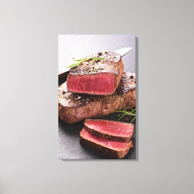 Beef steak canvas print (Front)