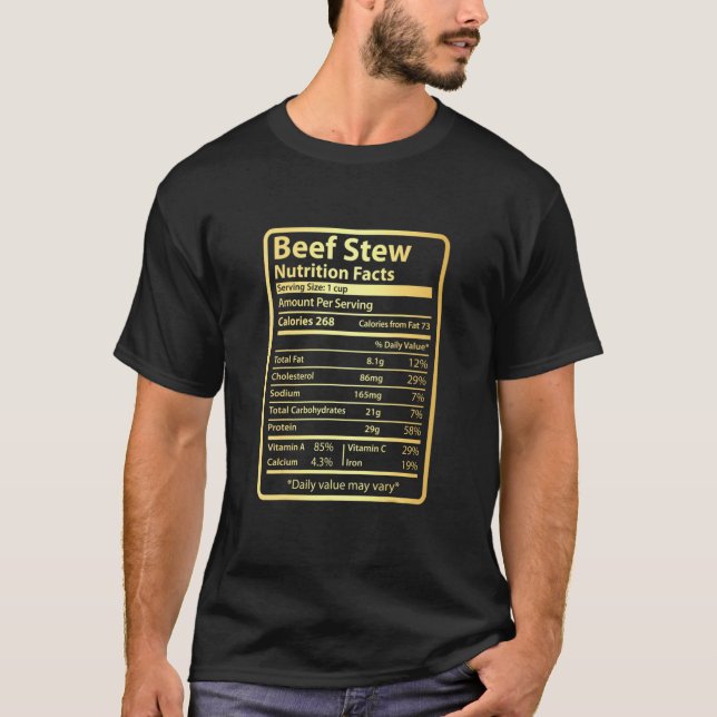 Beef Stew Nutrition Facts Food For Christmas T-Shirt (Front)