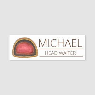 Beef Wellington Dish Food Restaurant Waiter Server Name Tag