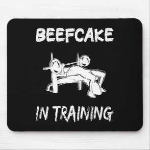 Beefcake In Training Gym Muscle Funny Bodybuilding Mouse Mat
