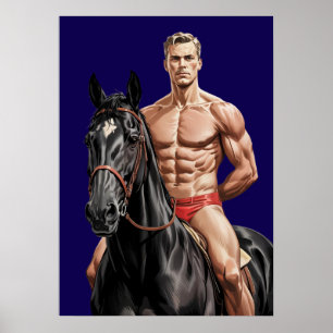 Beefcake on the horse  poster
