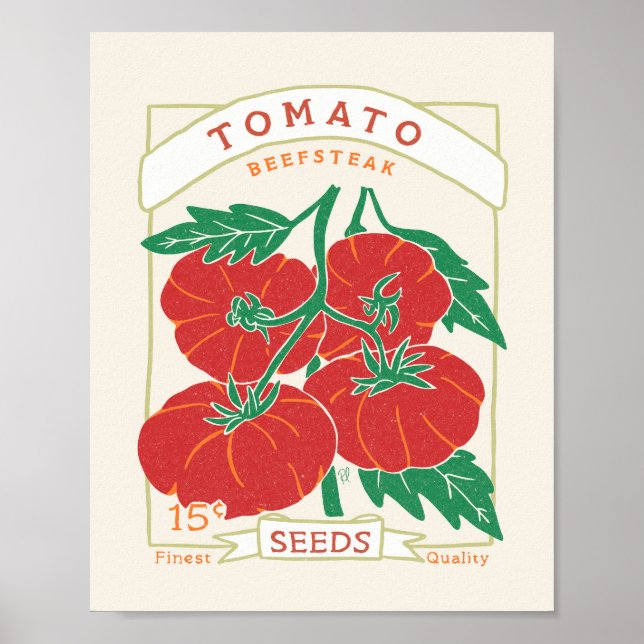 Beefsteak Tomato Seed Packet Poster (Front)