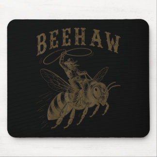 Beehaw Cowboy Western Pun Funny Beekeeper Mouse Mat