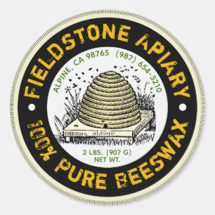 Beehive Apiary Name Beeswax Stickers