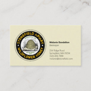 Beehive Apiary Name Wildflower Honey Business Card