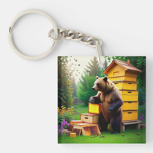 Beehive Bear Key Chain (Front)