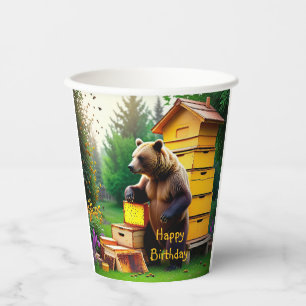 Beehive Bear Paper Cups