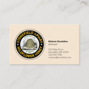 Beehive Business Name Antique White Card
