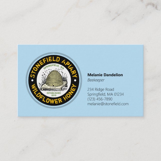 Beehive Business Name Light Blue Card (Front)