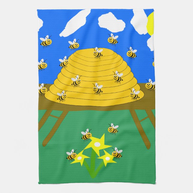 Beehive Design Kitchen Towel (Vertical)