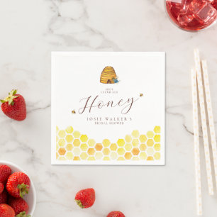 Beehive Floral Bridal Shower Napkin
