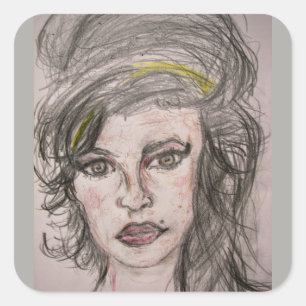 Beehive Girl Square Sticker