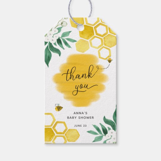 Beehive Honey Bee Thank You favor tag | Zazzle.co.uk