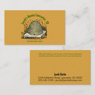 Beehive Honey Beekeeper Dark Amber Business Card