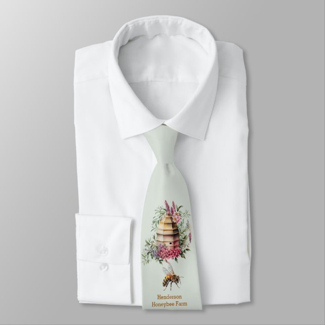 Beehive Honeybee Business Neck Tie (Tied)