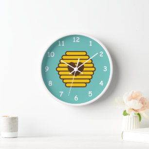 Beehive honeycomb drawing wall clock